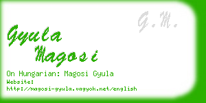 gyula magosi business card